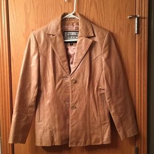 Tan leather jacket
